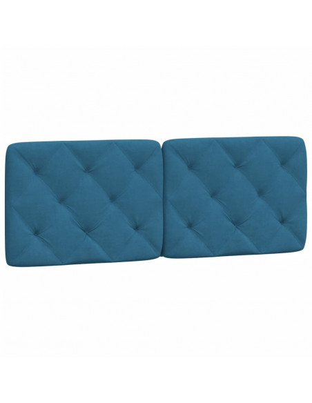Cuscino Testiera Blu 120 cm in Velluto