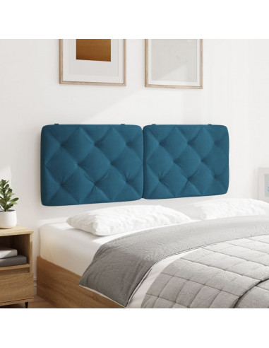 Cuscino Testiera Blu 120 cm in Velluto