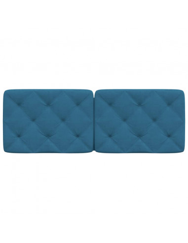 Cuscino Testiera Blu 120 cm in Velluto