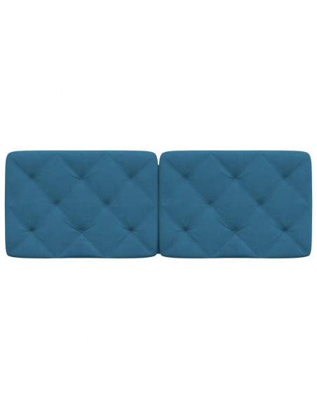 Cuscino Testiera Blu 120 cm in Velluto