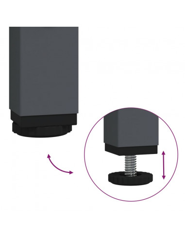 Credenza Antracite 68x39x103,5 cm Acciaio