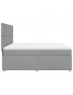 Giroletto a Molle con Materasso Grigio Chiaro 200x200cm Tessuto 2