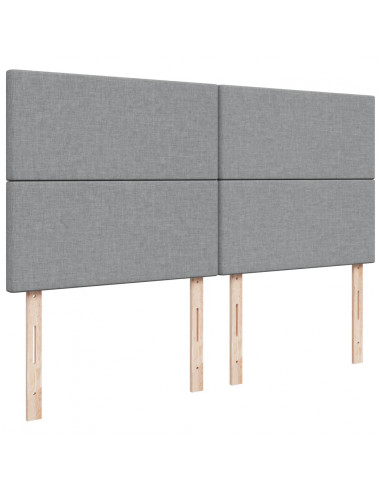 Giroletto a Molle con Materasso Grigio Chiaro 200x200cm Tessuto