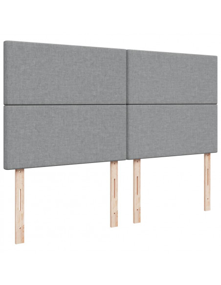 Giroletto a Molle con Materasso Grigio Chiaro 200x200cm Tessuto