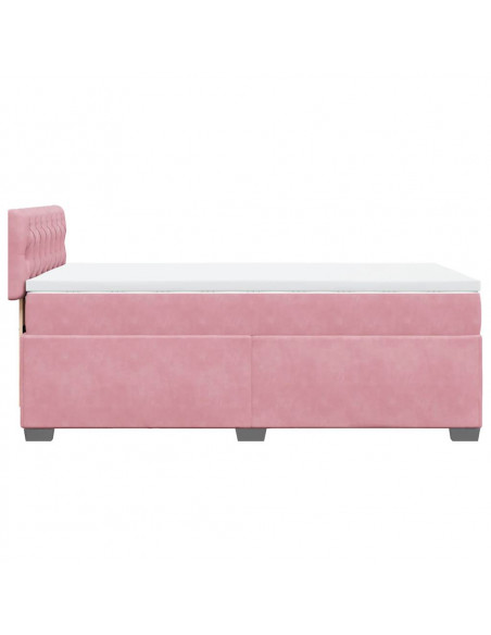Giroletto a Molle con Materasso Rosa 80x200 cm in Velluto