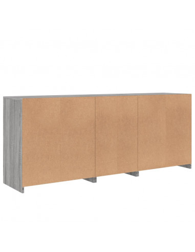 Credenza con Luci LED Grigio Sonoma 162x37x67 cm