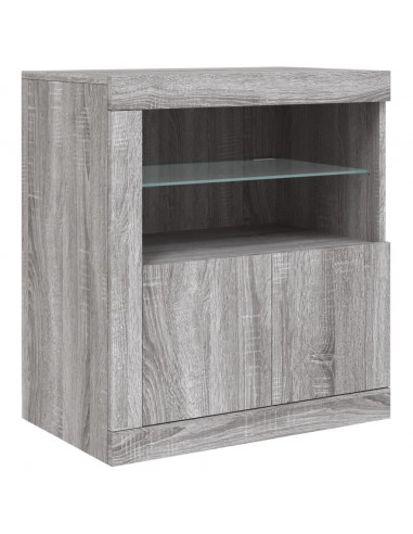 Credenza con Luci LED Grigio Sonoma 162x37x67 cm