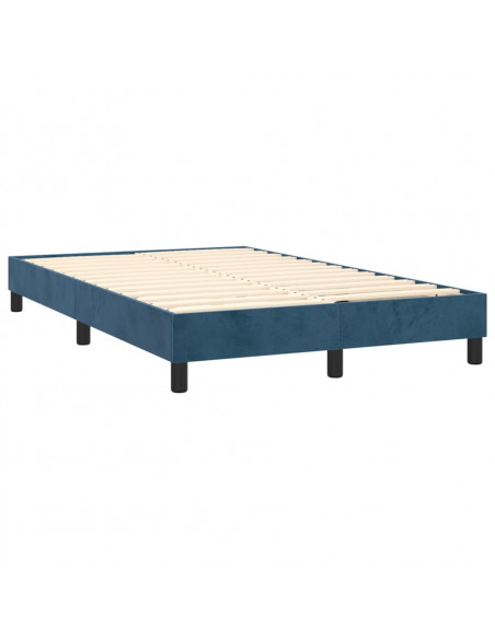 Letto a Molle con Materasso e LED Blu Scuro 120x200cm