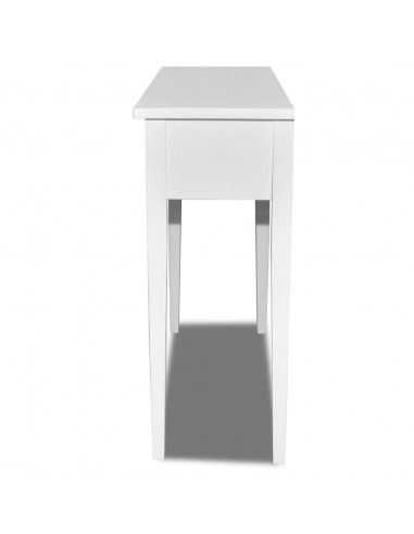 Tavolo Consolle da Trucco con 2 Cassetti Bianco