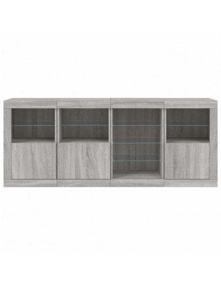 Credenza con Luci LED Grigio Sonoma 164x37x67 cm