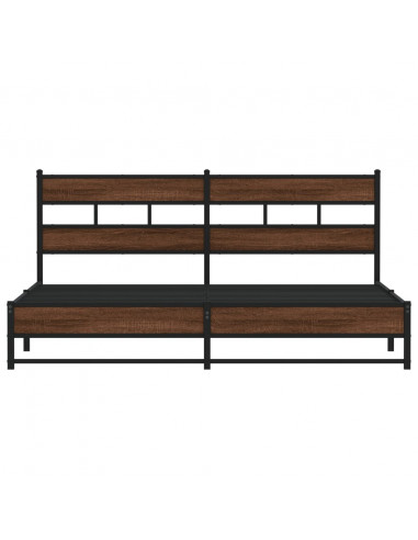 Giroletto senza Materaso in Metallo Rovere Marrone 200x200 cm