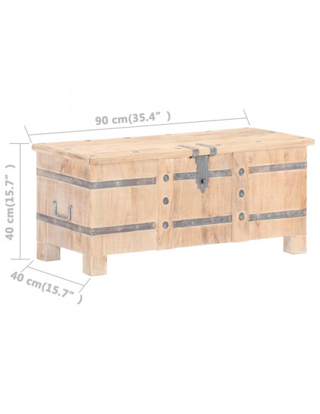 Baule 90x40x40 cm in Legno Massello di Acacia