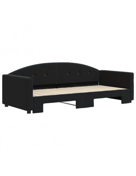 Divano Letto con Letto Estraibile Nero 90x200 cm in Velluto