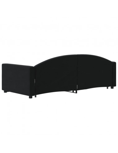 Divano Letto con Letto Estraibile Nero 90x200 cm in Velluto