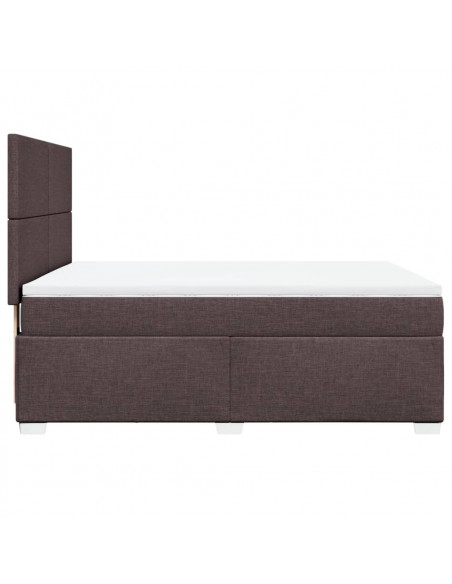 Giroletto a Molle con Materasso Marrone Scuro 140x200cm Tessuto