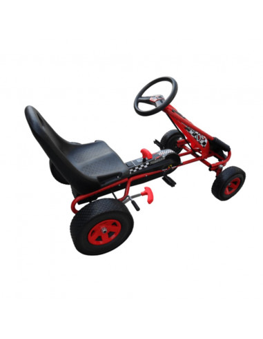 Go-kart a pedali per bambini, sedile regolabile, rosso