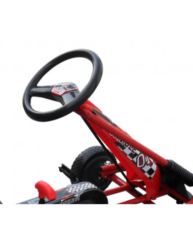 Go-kart a pedali per bambini, sedile regolabile, rosso