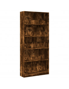 Libreria Rovere Fumo 80x24x176 cm in Legno Multistrato 2