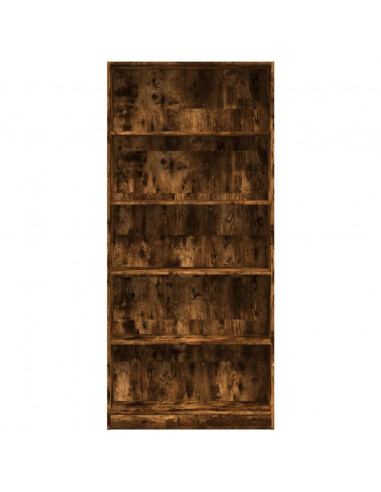 Libreria Rovere Fumo 80x24x176 cm in Legno Multistrato
