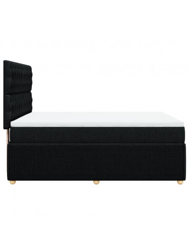 Giroletto a Molle con Materasso Nero 160x200 cm in Tessuto