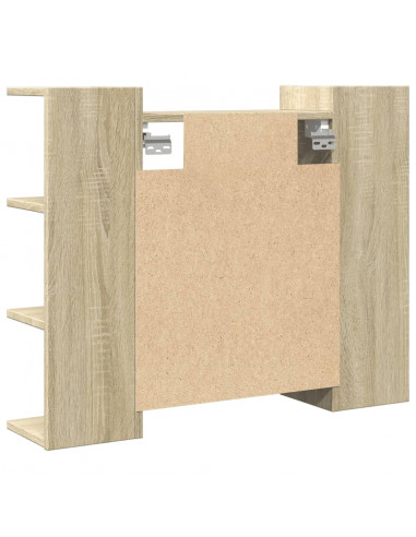 Mobile Bagno con Specchio Rovere Sonoma 80x20,5x64 Multistrato