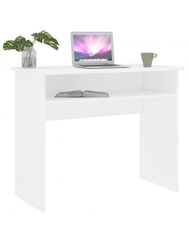 Scrivania Bianca 90x50x74 cm in Legno Multistrato