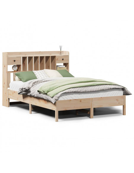 Letto Libreria senza Materasso 135x190 cm in Legno di Pino