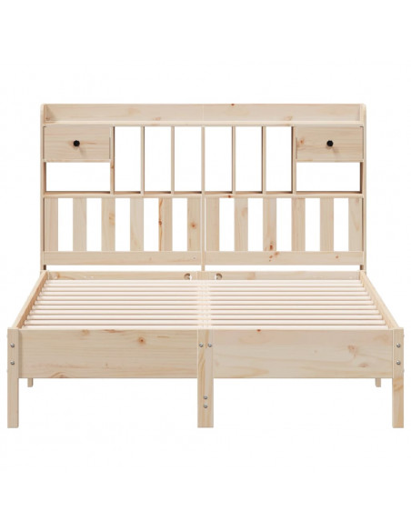 Letto Libreria senza Materasso 135x190 cm in Legno di Pino