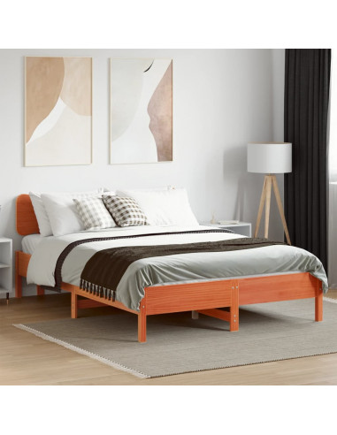 Giroletto senza Materasso Marrone Cera 140x200cm Massello Pino