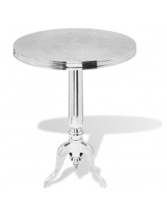 Tavolino da Salotto Rotondo in Alluminio Argentato 2