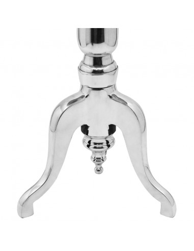 Tavolino da Salotto Rotondo in Alluminio Argentato