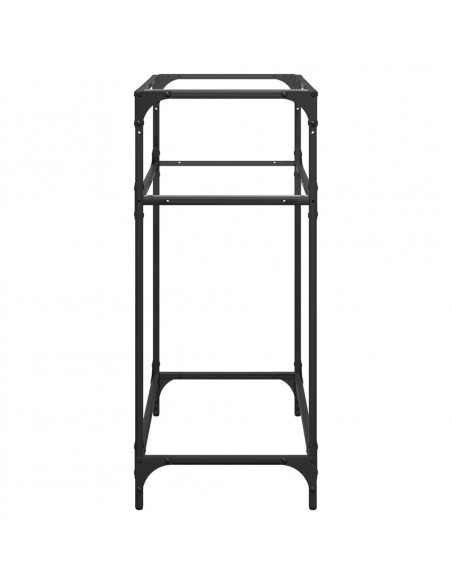 Tavolino Consolle Piano Vetro Trasparente 60x35x81cm in Acciaio