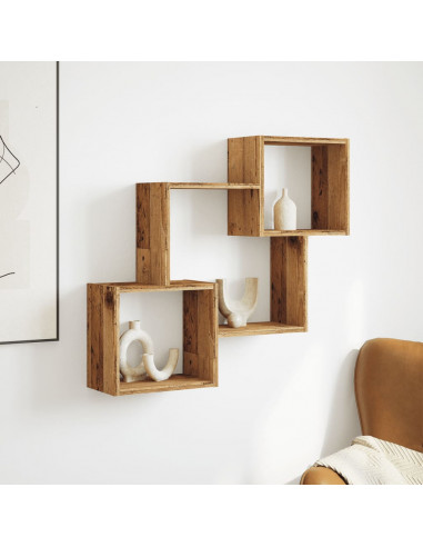 Mobile a Parete 78x18x71 cm Legno Antico in Legno Multistrato