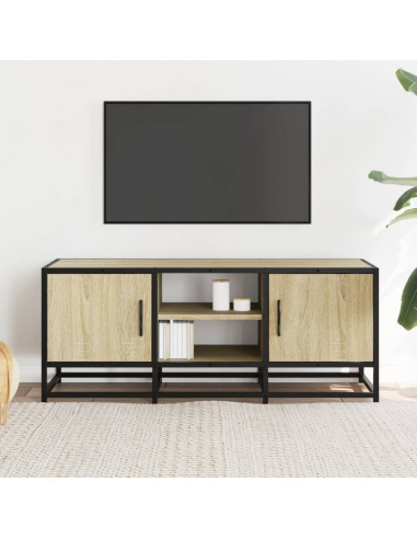 Mobile TV Rovere Sonoma 100x35x41 cm Legno Multistrato Metallo