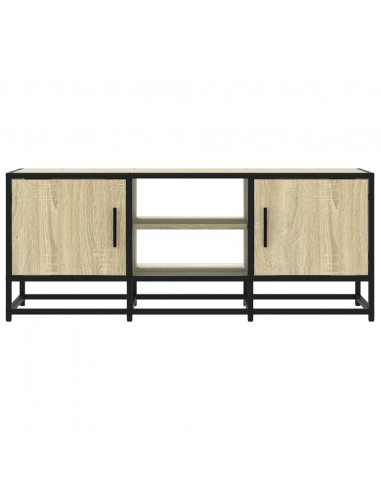 Mobile TV Rovere Sonoma 100x35x41 cm Legno Multistrato Metallo