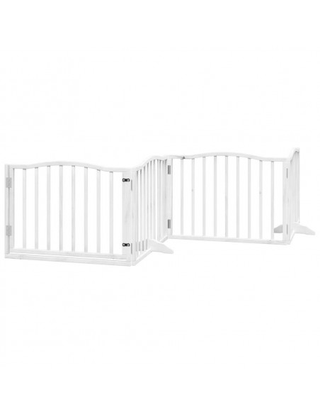 Cancello Cani Porta Pieghevole Bianco 12 Pannelli 960 cm Pioppo