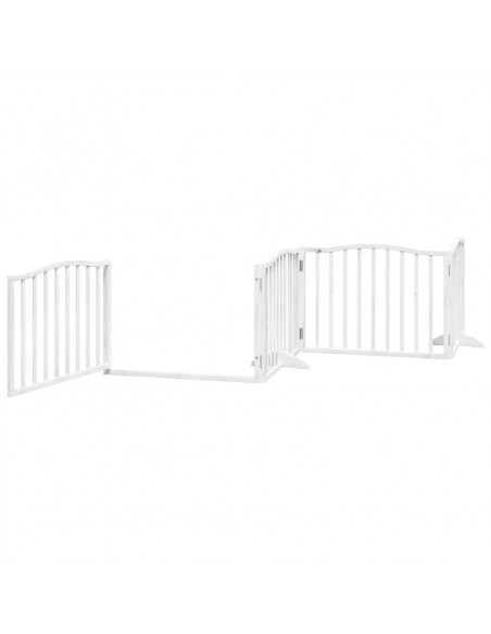 Cancello Cani Porta Pieghevole Bianco 12 Pannelli 960 cm Pioppo