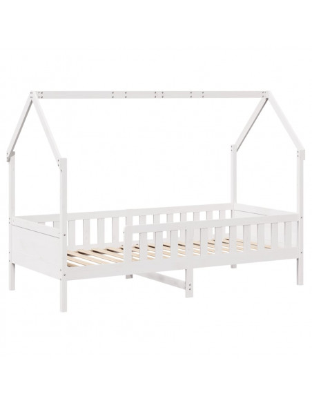 Giroletto Casetta Bambini Bianco 80x200 cm Legno Massello Pino