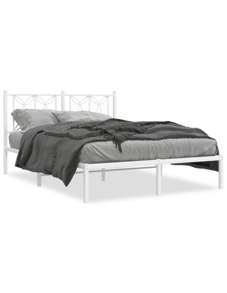 Giroletto con Testiera Metallo Bianco 135x190 cm