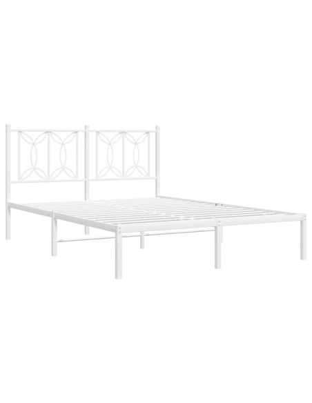Giroletto con Testiera Metallo Bianco 135x190 cm
