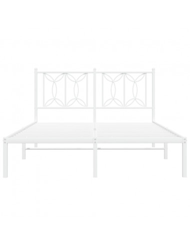 Giroletto con Testiera Metallo Bianco 135x190 cm