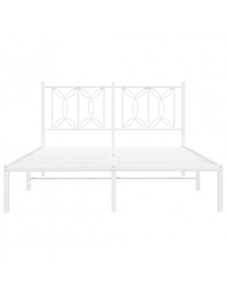 Giroletto con Testiera Metallo Bianco 135x190 cm