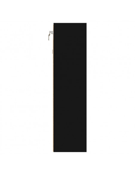 Armadietto con Vetrina Nero 100x15x58 cm Legno Multistrato