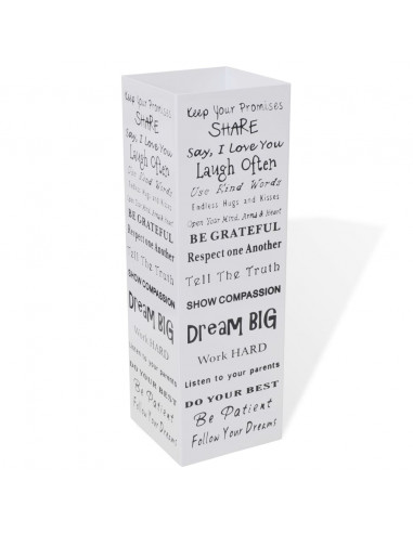 Portaombrelli Bastoni Passeggio Quadrato Acciaio 48,5 cm Bianco