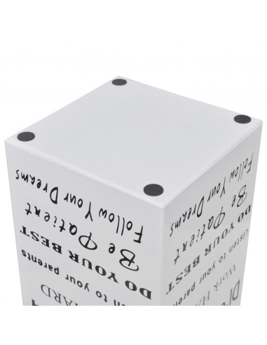 Portaombrelli Bastoni Passeggio Quadrato Acciaio 48,5 cm Bianco