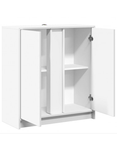 Credenza con LED Bianca 77x34x85 cm in Legno Multistrato