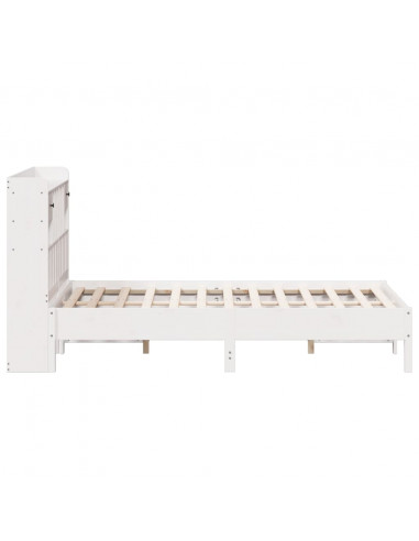 Letto Libreria senza Materasso Bianco 140x190 cm Legno di Pino