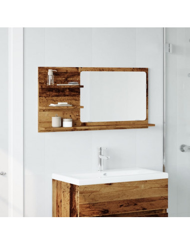 Mobile da Bagno Legno Antico 90x11x45 cm in Truciolato