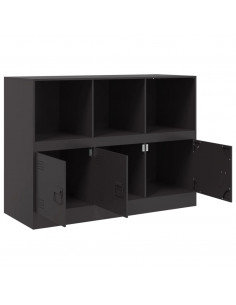 Credenza Nera 99x39x73 cm in Acciaio 2