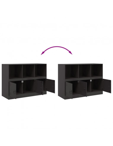 Credenza Nera 99x39x73 cm in Acciaio